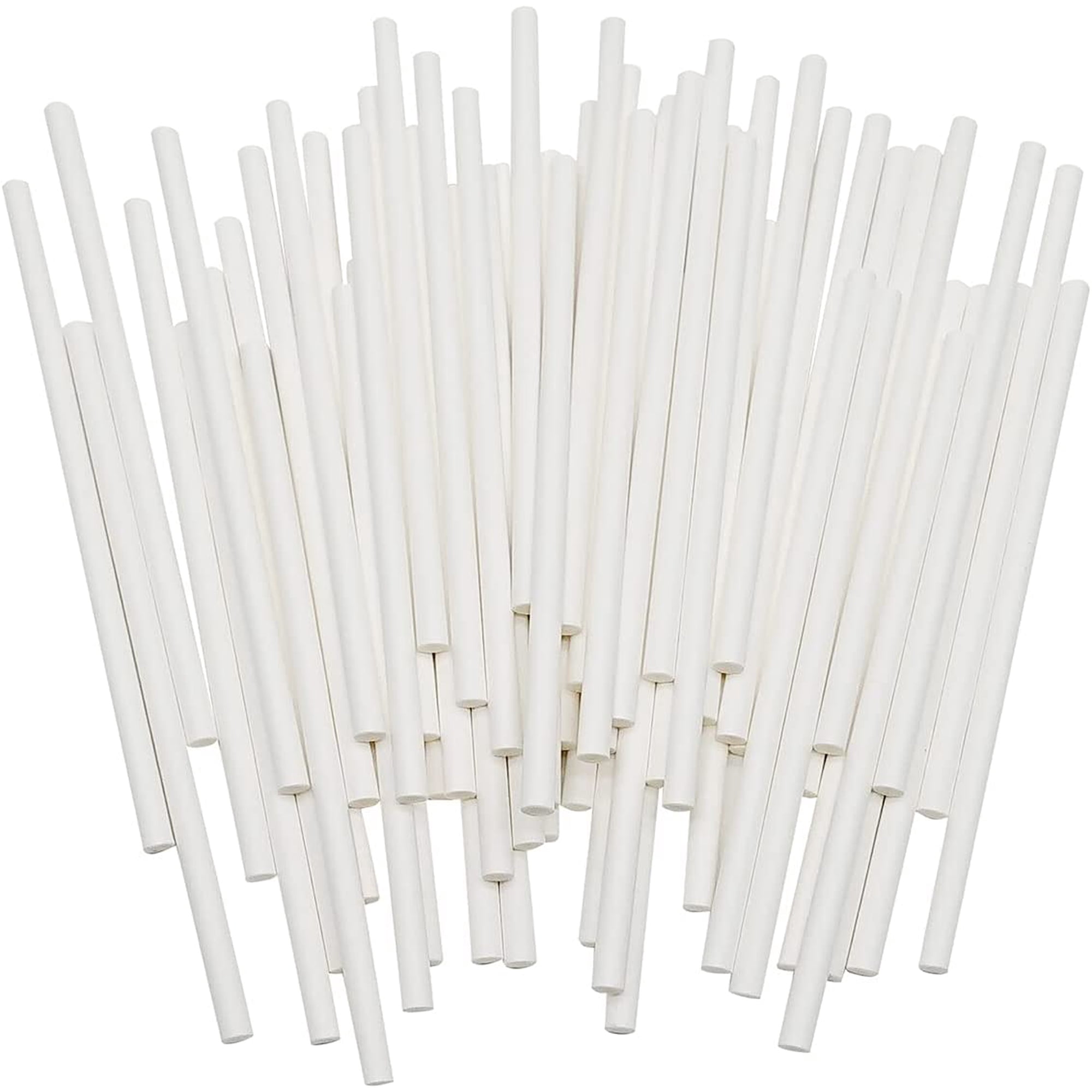 Xmhytop 100pcs Palo De Caramelo Blanco, 10*0.4 Cm, Perfectos Para Bollos De Azúcar, Caramelos Y Decoración De Postres