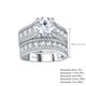 thumbnail image 2 of Juego de Anillos de Compromiso de Moissanita Color D VVS1 Juegos Nupciales Anillos de Boda para Mujer Plata Esterlina 925 Anillos de Promesa para Mujer Talla 5-9, 2 of 9