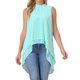 thumbnail image 1 of INSPIRE CHIC Blusas de Mujer de Gasa Cuello Simulado Sin Mangas con Lazo en la Espalda Dobladillo Alto Bajo Camisa de Verano Verde Menta L, 1 of 6