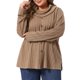 thumbnail image 1 of Agnes Orinda Conjuntos de Halloween Top de Punto de Cuello Alto con Botones de Manga Larga y Abertura Lateral para Mujer de Talla Grande 2X Camel, 1 of 6