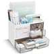 thumbnail image 1 of Organizador de escritorio QIYVLOS con 3 cajones y 5 compartimentos blanco, 1 of 7
