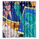 thumbnail image 1 of Cortina de ducha universal con diseño de bandera americana de águila y estrella, con ganchos, tamaño 66 x 72 pulgadas, 1 of 3