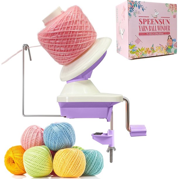 SPEENSUN Enrollador de ovillos de lana de 3,5 oz, girador silencioso para tejido a crochet