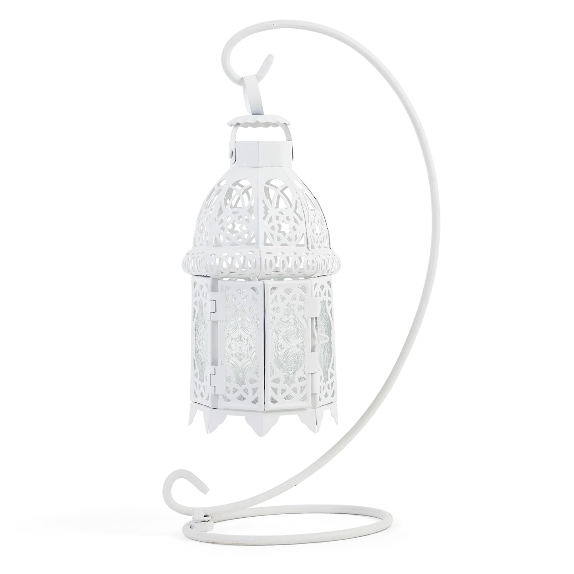 Farol Para Velas Zingz & Thingz, Color Blanco Envejecido, Con Soporte