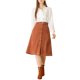 thumbnail image 2 of INSPIRE CHIC Falda Midi de Pana de Cintura Alta para Mujer, Línea A, con Botones al Frente, Plisada, con Cinturón y Bolsillos, Caramelo 3XL, 2 of 7