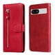 thumbnail image 3 of Funda tipo cartera para Google Pixel 7A con bolsillo con cremallera y ranuras para tarjetas – Función de soporte Rojo, 3 of 6