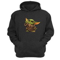 Genérico - Polerón Canguro Yoda Bebe Sw Gris Oscuro Talla S Unisex