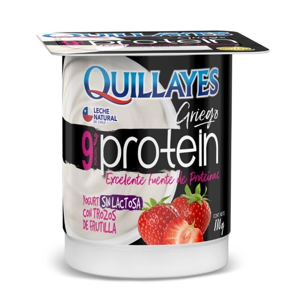 Yoghurt Griego Proteína con trozos sabor frutilla, 110 g