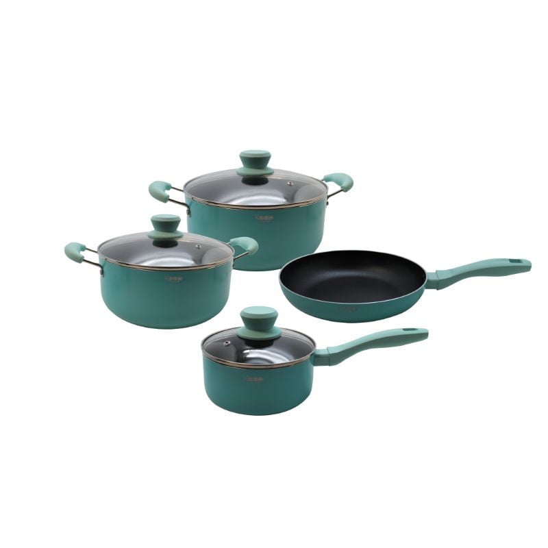 Keep - Batería De Cocina 7 Piezas Titanium Pro Aluminio Prensado Menta