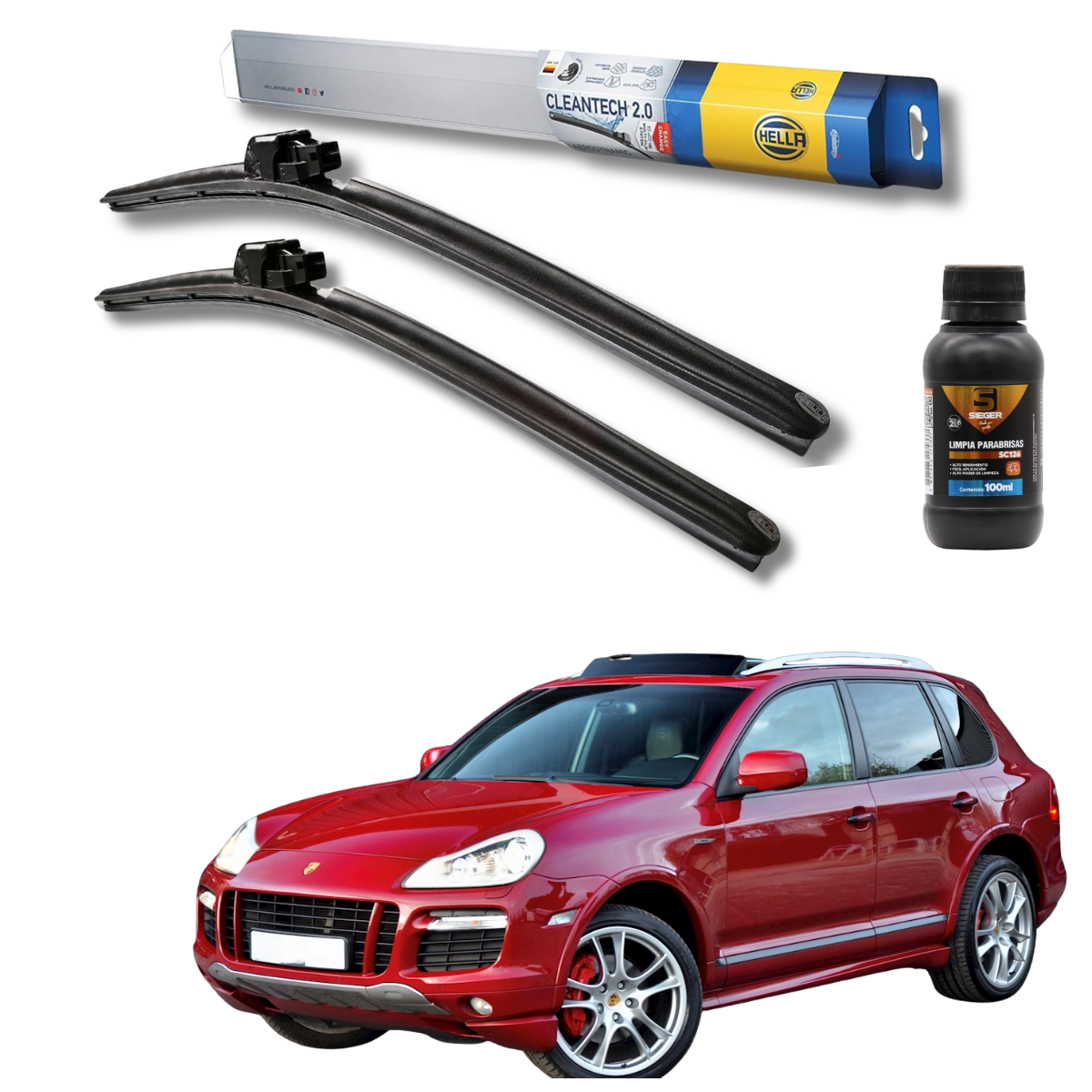 Plumillas Hella Cleantech Para Porsche Cayenne 2002-2009