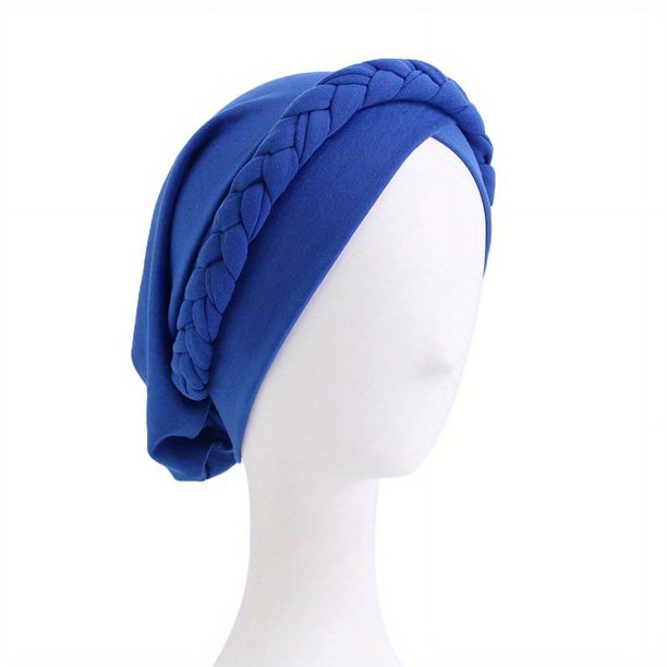 Stylish and Comfortable Solid Color Braided Turban Cap for Women - Perfect for Chemo, Head Wraps, and Hijabs