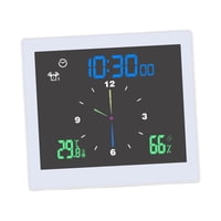 Magideal - Reloj De Pared Para Ducha, Con Termómetro Higrómetro, Reloj De Digital Para Baño Para Interiores , Blanco