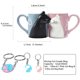 thumbnail image 4 of Taza de café BignoseDeer Kissing Cat Couple, 350 ml, cerámica, 4 of 9