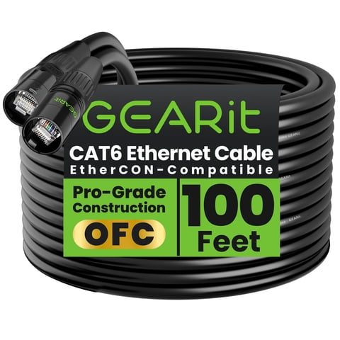 Cable Ethernet Gearit Blindado Cat6 Ethercon 30 M Negro