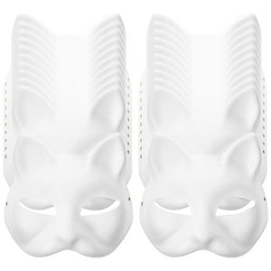 Máscara De Gato Therian Masks Xybhrc, Blanca, Para Fiestas De Halloween, 20 Unidades