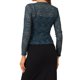thumbnail image 3 of INSPIRE CHIC Bolero de encaje floral para mujer, chaqueta corta con dobladillo con volantes, lazo delantero, cárdigan recortado, cubierta ligera de verano, azul oscuro gris XL, 3 of 6