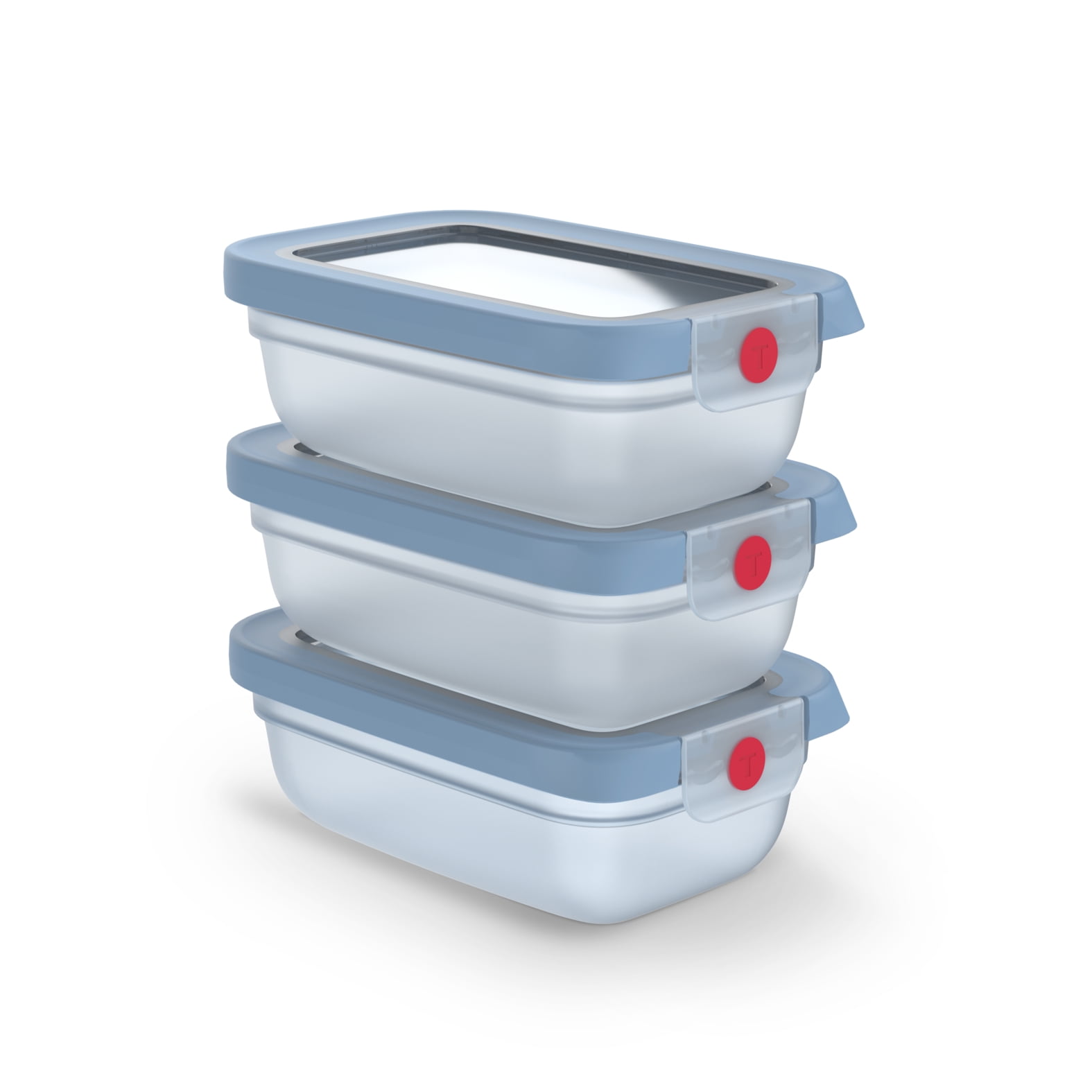 Contenedor Hermetico De Alimentos Oneclick Set Azul 3 Piezas 0.5l Tefal