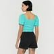 thumbnail image 2 of Blusa Mujer Crop Panal Manga Globo Celeste Corona, 2 of 5