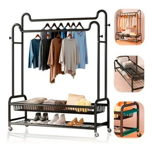 Beiti - Perchero Organizador Colgante De Ropa Doble Con Ruedas 120Cm