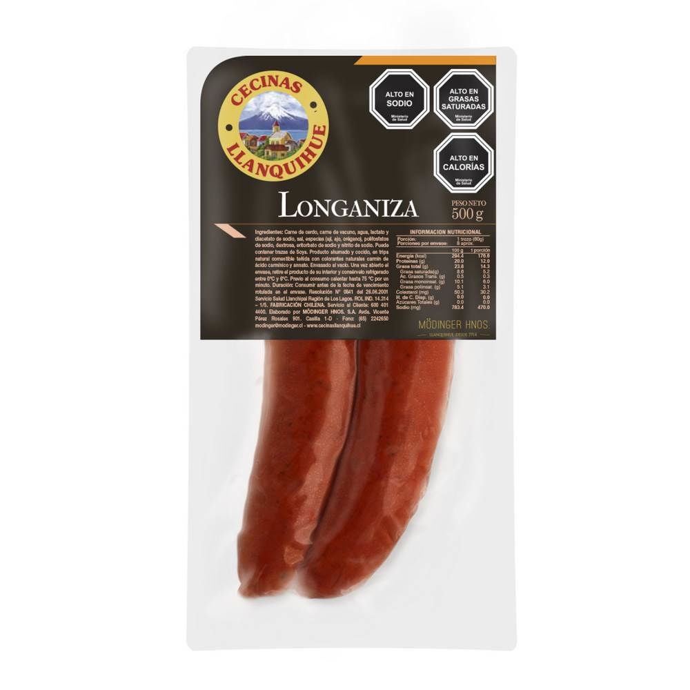 Longaniza Display 2 Un 500 g Llanquihue