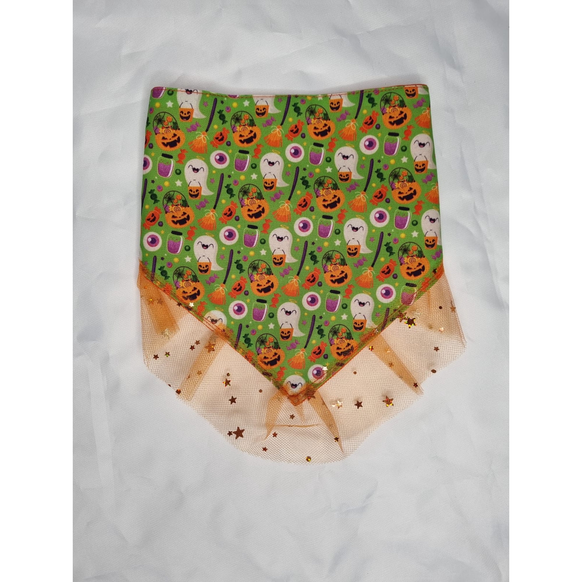 Bandana mascota halloween calabaza talla L