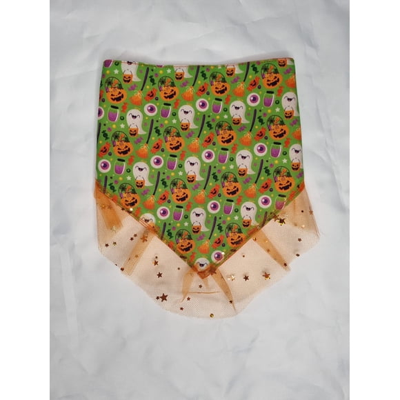 Bandana mascota halloween calabaza talla XXS