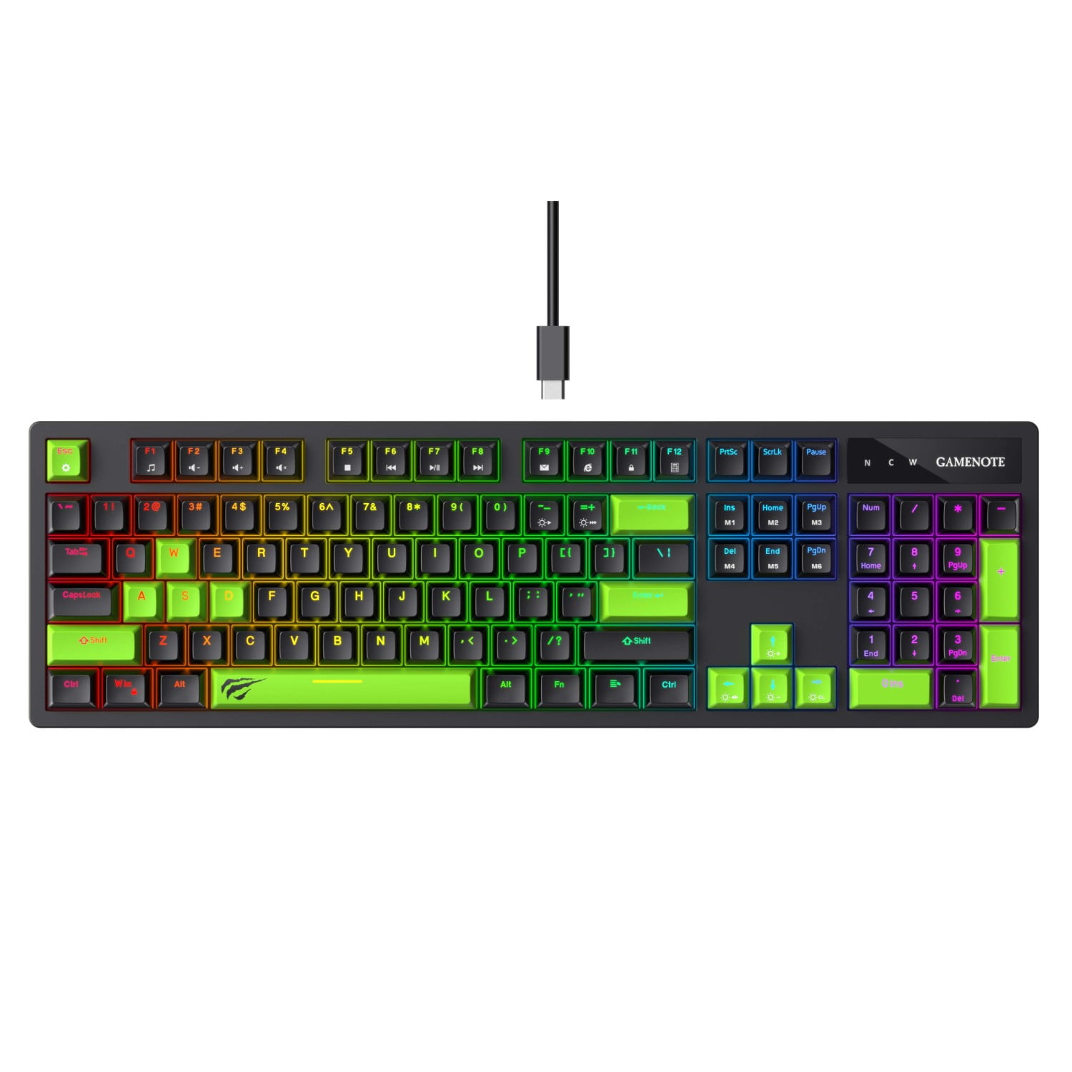 Teclado Gamer Mecánico Luces Rgb Kb893l Havit Negro