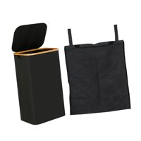 Magideal - Cesto Para La Colada, Organizador, Manta Portátil Con Bolsa Interior, Cesta De Almacenamiento De Ropa Para Baño, Inodoro, Juguetes Para Niños, Sala De Negro
