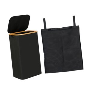 Magideal - Cesto Para La Colada, Organizador, Manta Portátil Con Bolsa Interior, Cesta De Almacenamiento De Ropa Para Baño, Inodoro, Juguetes Para Niños, Sala De Negro