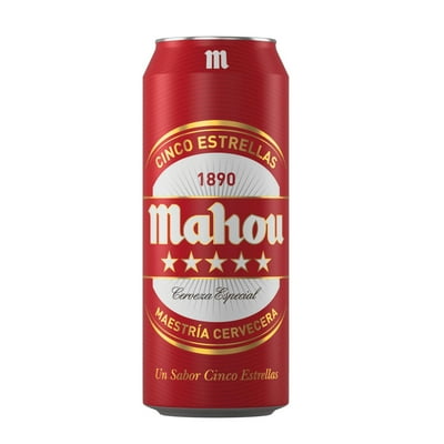 Cerveza Pale Lager Cinco Estrellas 5.5° Lata 500 Ml Mahou