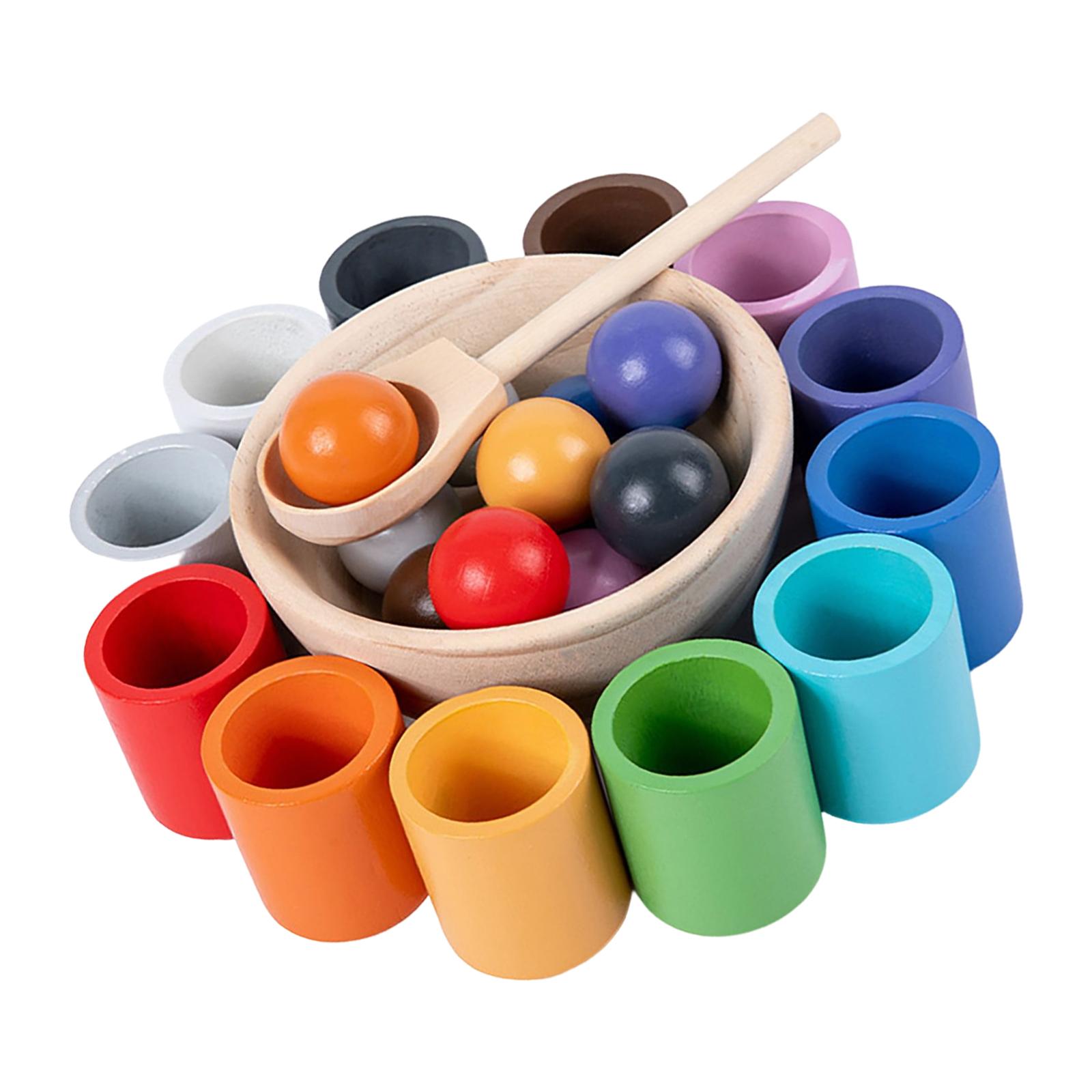 Magideal - De En Tazas Juguete Montessori Juguetes Sensoriales Preescolares Clasificador Entrenamiento Pensamiento Lógico Motor Fino Para 3 4