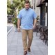 thumbnail image 2 of Camisa a Cuadros de Manga Corta para Hombres Grandes y Altos INSPIRE CHIC 3XL Azul, 2 of 5