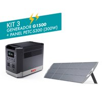 Marxon - Kit De Batería De Respaldo De 1500W Modelo G1500 + Panel Solar De 300 W Modelo Petc-S300