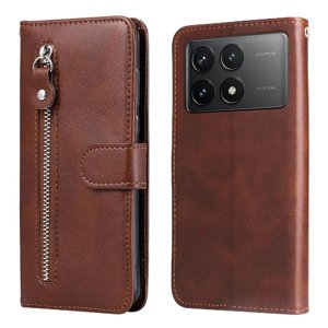 Gangxun - Funda Con Cremallera Para Xiaomi Poco F6 Pro, Carcasa Cartera De Cuero Pu Con Soporte Y Tarjetero