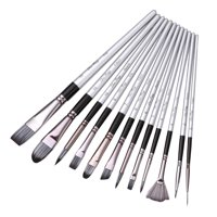 Bothyi - Juego De 12 Pinceles De Pintura Con Mango De Madera, Pinceles De Pintura Para Artistas De Pelo De Nailon