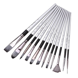 Bothyi - Juego De 12 Pinceles De Pintura Con Mango De Madera, Pinceles De Pintura Para Artistas De Pelo De Nailon