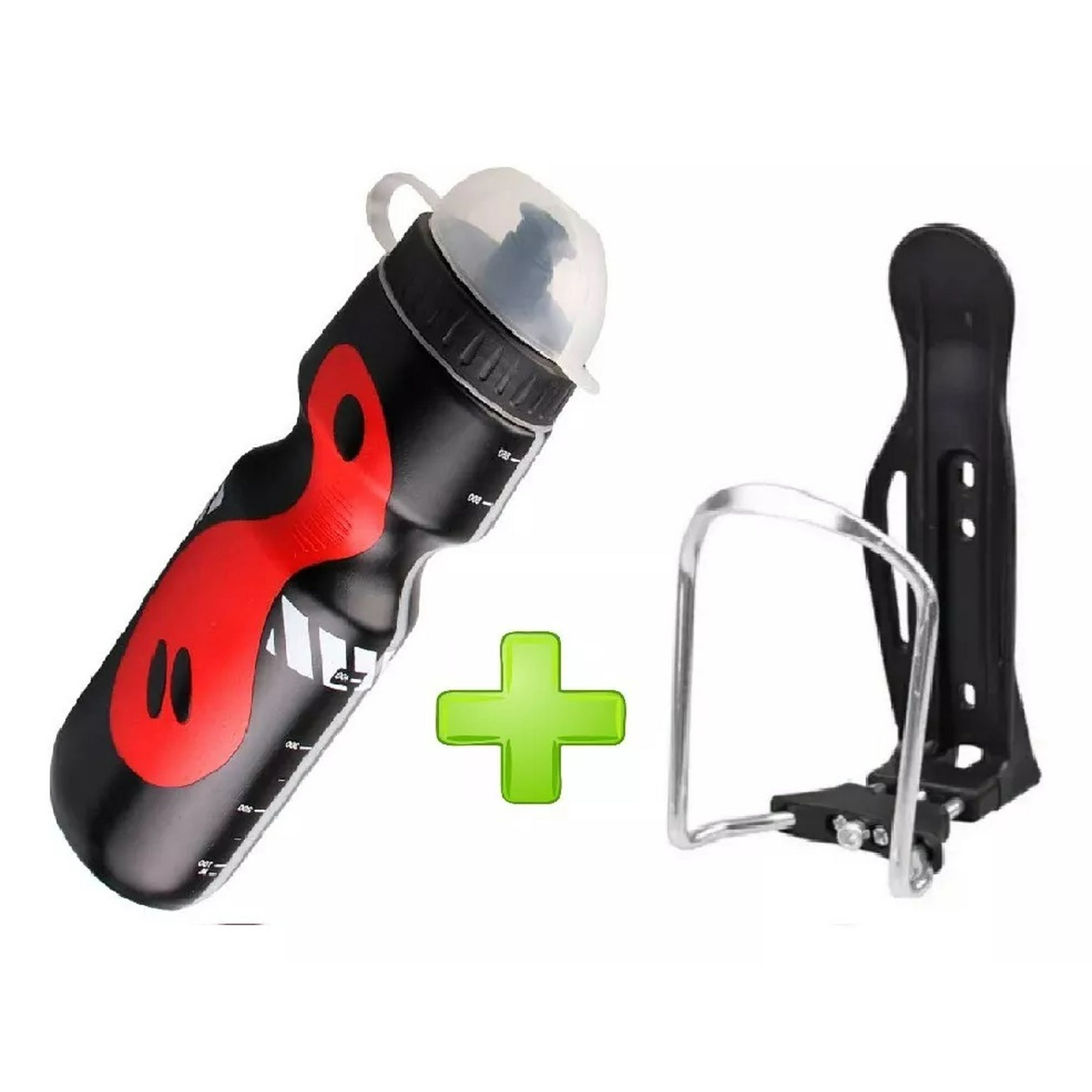Defensor - Botella + Porta Soporte De Botella Kit De Bicicleta Ciclismo Color Negro