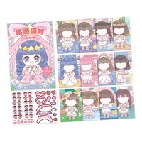 Magideal - Haz Un Libro De Pegatinas Con Caras, Pegatinas Para Actividades De Bricolaje, Creatividad De Envoltura Divertida, Haz Tus Propias Pegatinas Para Niñas Estilo A