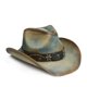 thumbnail image 3 of Sombrero YOUBADU talla única azul denim de paja estilo vaquero/vaquera, 3 of 6