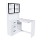 thumbnail image 3 of Computer Desk with Glass Cabinets & Built-In LED Lights, Corner L-Shaped Office Desk with USB Charging Ports, Keyboard Tray, Ergonomic Design for Home and Corporate Workspaces(White), 3 of 3