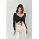 thumbnail image 2 of Polera Mujer Manga Larga Crop Negra Ajustable Talla S, 2 of 3