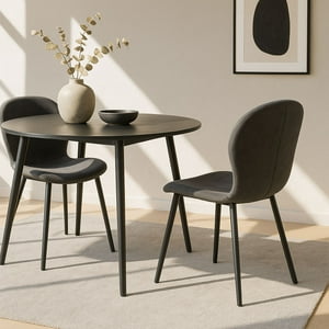 Mirkela - Set 2 Sillas De Comedor Allegra Gris Cuero Pu