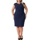 thumbnail image 1 of Agnes Orinda Trajes de Halloween para Mujeres Tallas Grandes Vestido Ajustado de Escuela Universitaria con Cuello en V Sin Mangas Casual Midi Lápiz con Cremallera 5X Azul Oscuro, 1 of 7