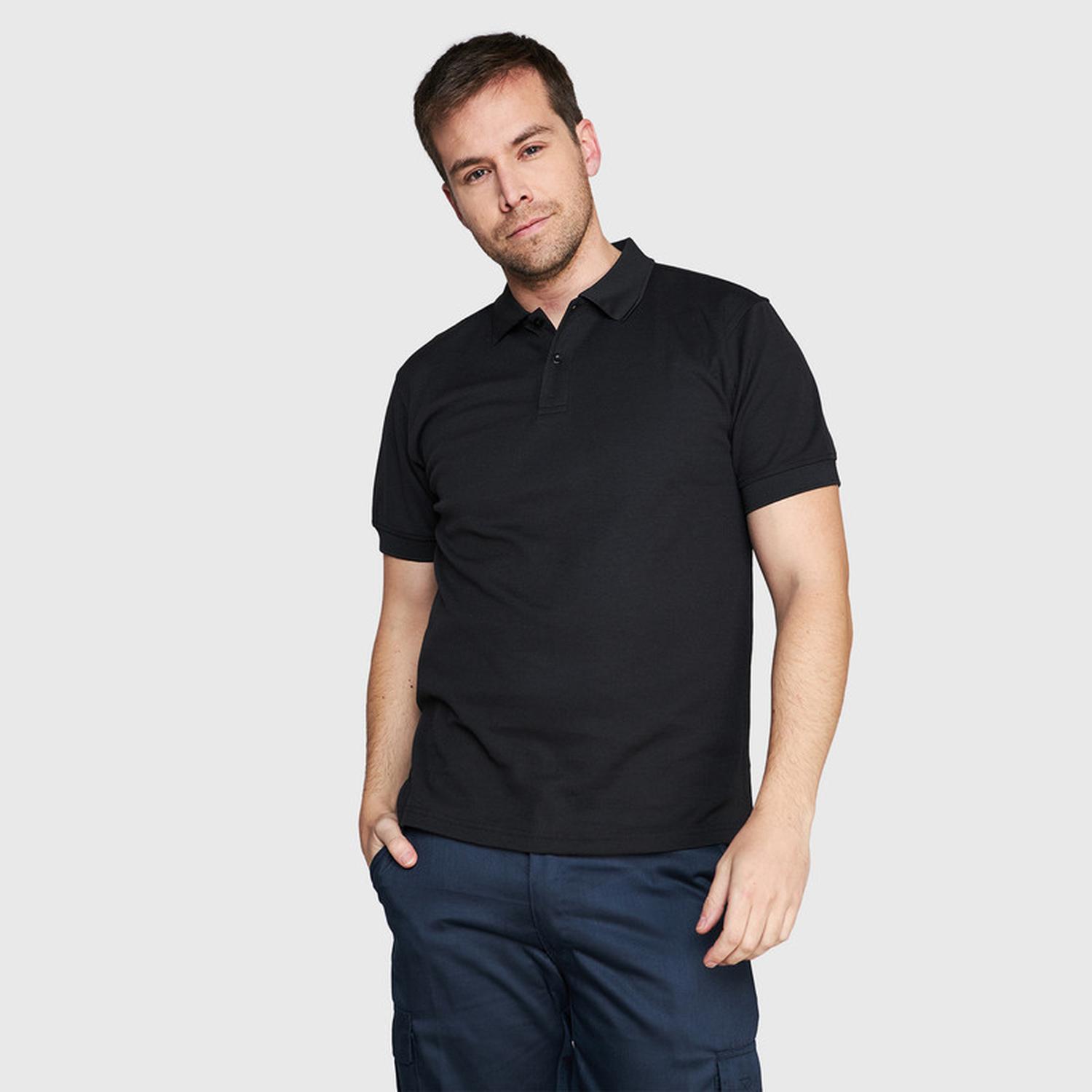 Jayson - Polera Mc Hombre Waffle Negro Xl