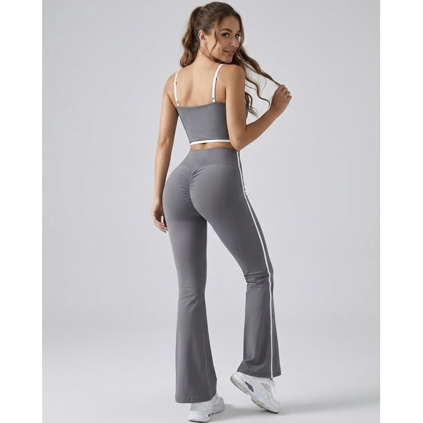 Conjunto Deportivo Mujer Top y Calza Flare Premium