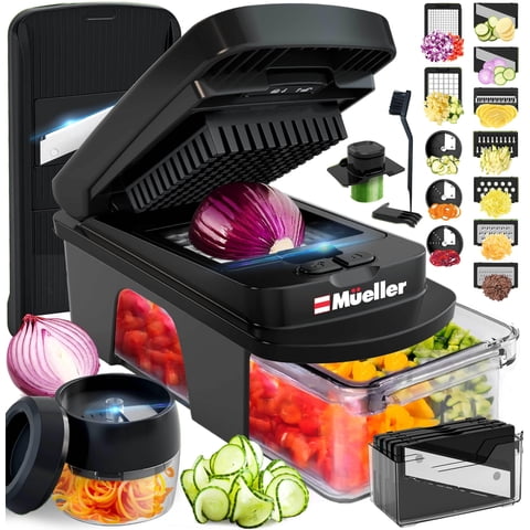 Picadora De Verduras Mueller Ultimate De 12 Cuchillas Con Espiralizador, Color Negro