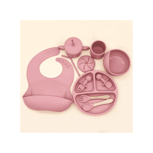 Estilodomus - Set De Alimentación Silicona Dividida Con Ventosa Bebés Morado