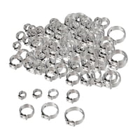 Ioensy - 130 Piezas Abrazaderas De Manguera De Una Sola Oreja Abrazaderas De Mangueras De Acero Para Maquinaria Agrícola