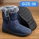 thumbnail image 3 of Botas de nieve de invierno para mujer, botas anchas de media pantorrilla, botines cálidos con forro de piel, antideslizantes y cómodos para exteriores., 3 of 5