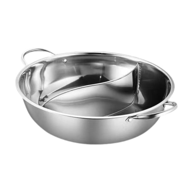 Olla Caliente De Acero Inoxidable Con Divisor Para Reuniones Familiares En Restaurantes, 30 Cm